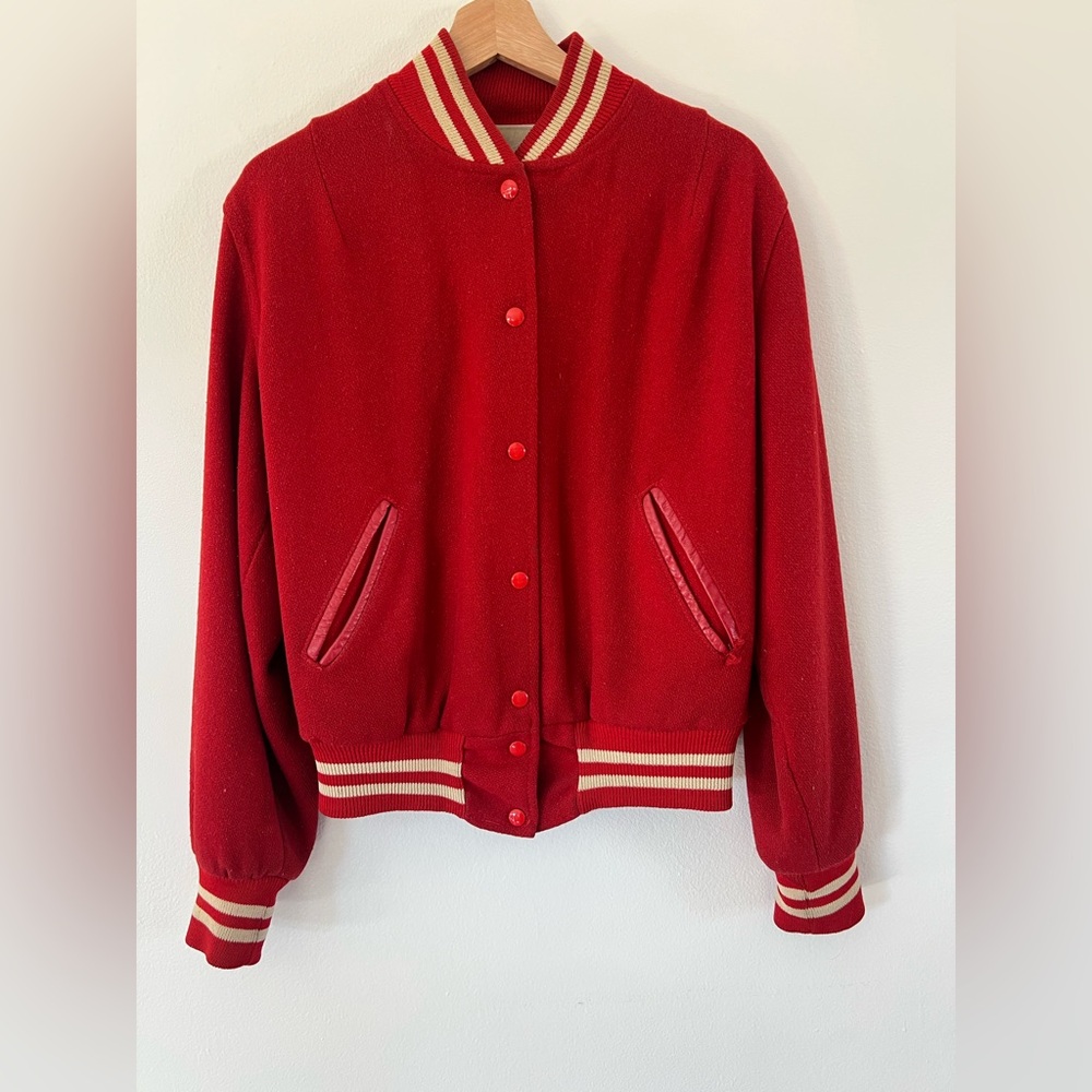 Vintage Collegiate Varsity Olivet College‎ Bands Chainstitch Red Jacket - Picture 2 of 15